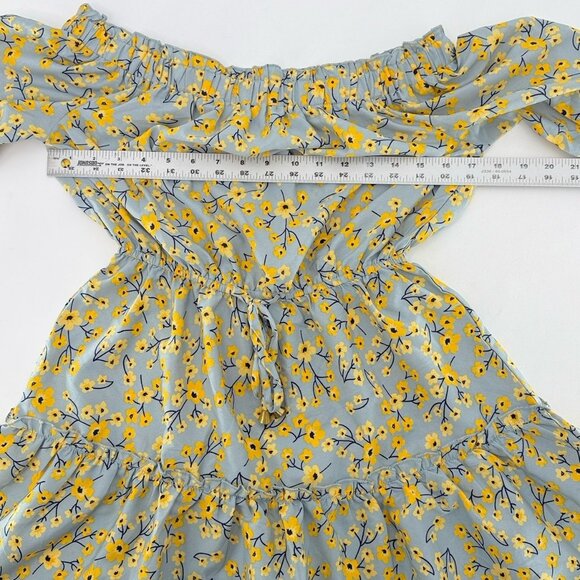 Hint Of Blush Floral Off The Shoulder Unlined Lightweight Dress Sz‎ S Feminine - Picture 10 of 12